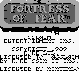 Fortress of Fear screenshot 2 for GameBoy